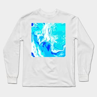 Paint Spill Blue Long Sleeve T-Shirt